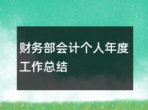 財務(wù)部會計個人年度工作總結(jié)