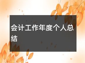 會計工作年度個人總結(jié)