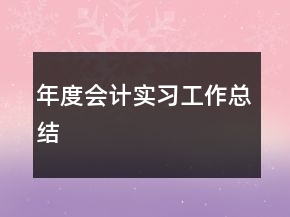 年度會(huì)計(jì)實(shí)習(xí)工作總結(jié)