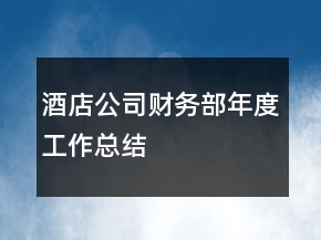 酒店公司財(cái)務(wù)部年度工作總結(jié)