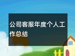 公司客服年度個人工作總結(jié)