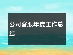 公司客服年度工作總結(jié)