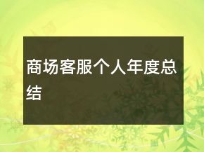 商場客服個人年度總結(jié)