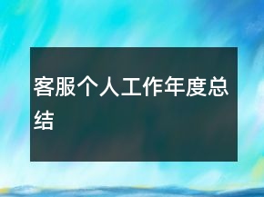 客服個人工作年度總結