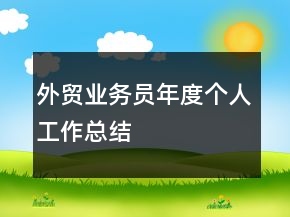 外貿(mào)業(yè)務(wù)員年度個人工作總結(jié)