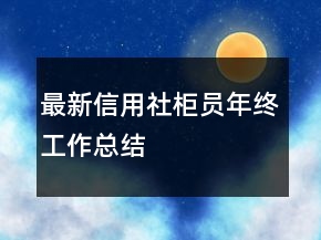 最新信用社柜員年終工作總結(jié)