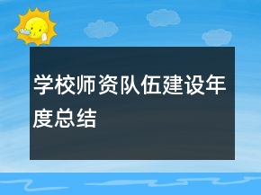 學(xué)校師資隊(duì)伍建設(shè)年度總結(jié)