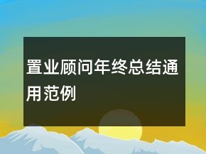 置業(yè)顧問年終總結(jié)通用范例