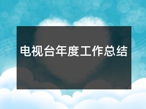 電視臺年度工作總結