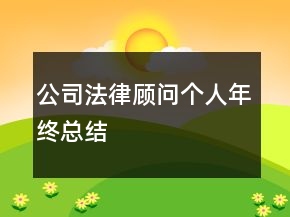 公司法律顧問個人年終總結(jié)