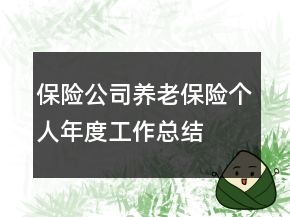 保險(xiǎn)公司養(yǎng)老保險(xiǎn)個(gè)人年度工作總結(jié)