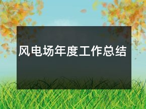 風電場年度工作總結