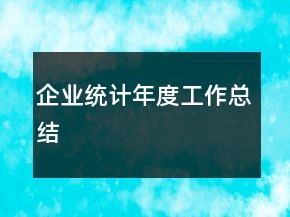 企業(yè)統(tǒng)計年度工作總結