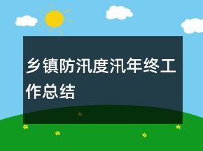 鄉(xiāng)鎮(zhèn)防汛度汛年終工作總結(jié)