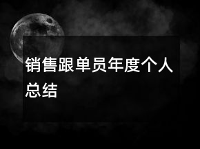 銷售跟單員年度個人總結(jié)