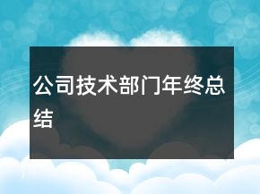 公司技術(shù)部門年終總結(jié)