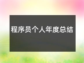 程序員個(gè)人年度總結(jié)