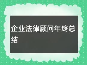 企業(yè)法律顧問年終總結(jié)