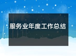 服務業(yè)年度工作總結(jié)