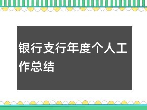 銀行支行年度個(gè)人工作總結(jié)