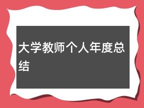 大學(xué)教師個(gè)人年度總結(jié)