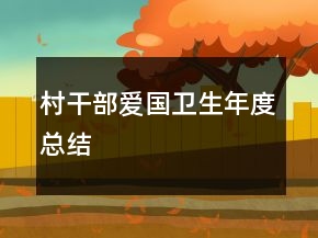 村干部愛國衛(wèi)生年度總結(jié)