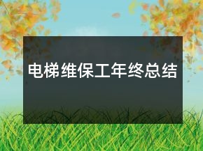 電梯維保工年終總結