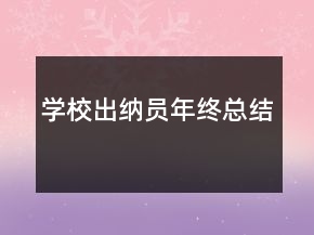 學(xué)校出納員年終總結(jié)