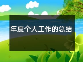 年度個人工作的總結(jié)
