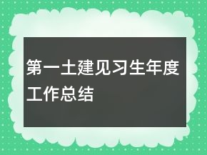 第一土建見習(xí)生年度工作總結(jié)
