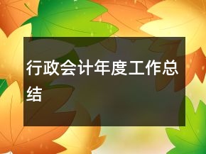 行政會計年度工作總結(jié)