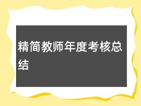 精簡教師年度考核總結(jié)