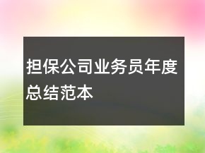 擔(dān)保公司業(yè)務(wù)員年度總結(jié)范本