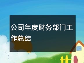 公司年度財(cái)務(wù)部門(mén)工作總結(jié)