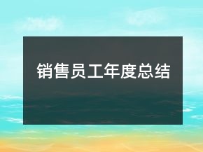 銷售員工年度總結(jié)