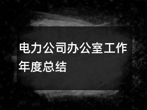 電力公司辦公室工作年度總結(jié)