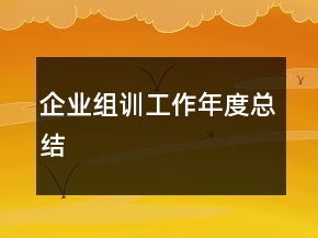 企業(yè)組訓(xùn)工作年度總結(jié)