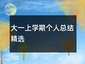 大一上學期個人總結精選