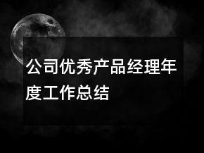 公司優(yōu)秀產(chǎn)品經(jīng)理年度工作總結(jié)