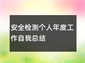 安全檢測(cè)個(gè)人年度工作自我總結(jié)