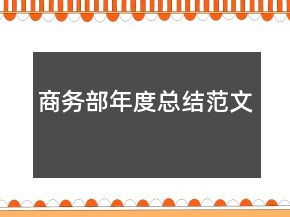 商務(wù)部年度總結(jié)范文