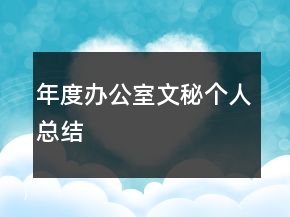 年度辦公室文秘個人總結(jié)