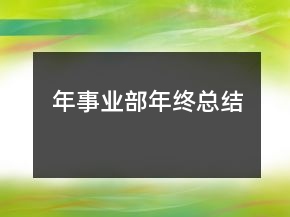 年事業(yè)部年終總結(jié)