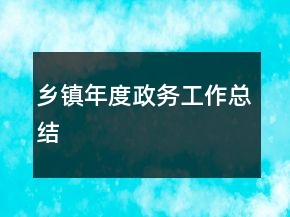 鄉(xiāng)鎮(zhèn)年度政務(wù)工作總結(jié)