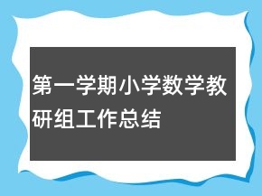 第一學(xué)期小學(xué)數(shù)學(xué)教研組工作總結(jié)