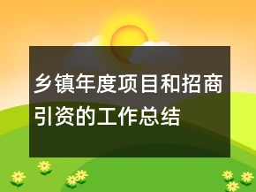 鄉(xiāng)鎮(zhèn)年度項目和招商引資的工作總結(jié)