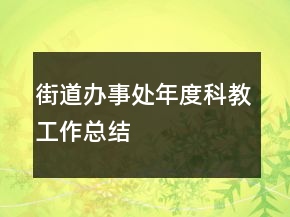 街道辦事處年度科教工作總結(jié)