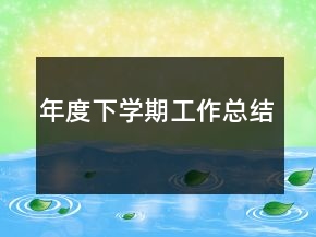 年度下學(xué)期工作總結(jié)