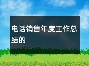 電話銷售年度工作總結(jié)的