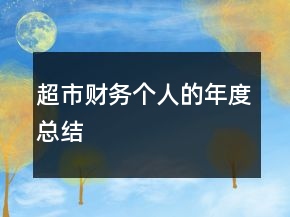 超市財(cái)務(wù)個(gè)人的年度總結(jié)